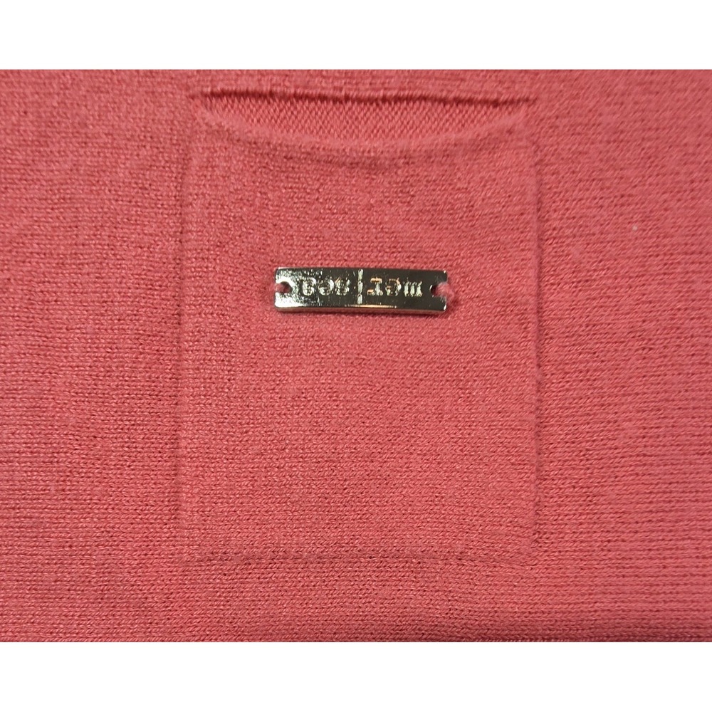 Mersea Womens Catalina Traveler Knit Sweater Side Splits Coral Pink OS - Picture 4 of 13